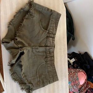 Dark green Billabong jean shorts